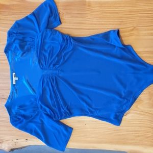 Royal blue silky fashion nova body suit medium
